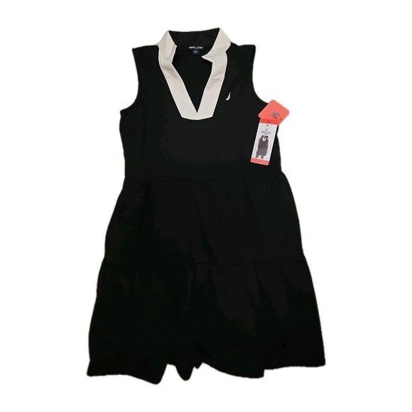 Nautica Dresses & Skirts - NWT Women's Navy NAUTICA Stripe Collard Sleeveless Summer Dress *Large*